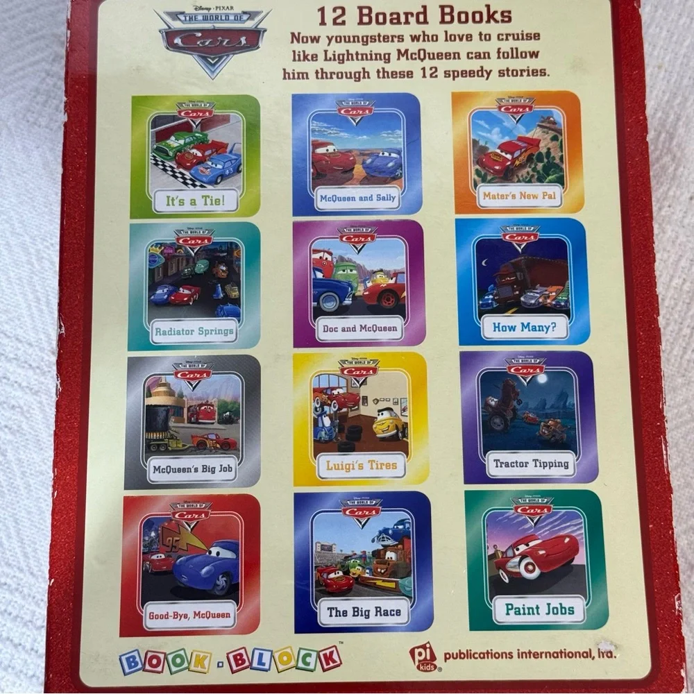 Disney Pixar Cars 9 Small Cardboard Books‎ Carry Case Handle Toddlers Boy Girl